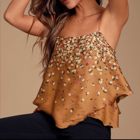 Free People Tops - NEW Free People Let Me Love Brown Cami - Large